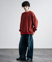 新色追加 Upscape Audience アップスケープオーディエンス 日本製 国産 ウールビックワッフルクルーネックニットソー AUD6570 14125