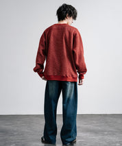 新色追加 Upscape Audience アップスケープオーディエンス 日本製 国産 ウールビックワッフルクルーネックニットソー AUD6570 14125
