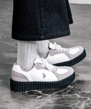 新色追加 U.S. POLO ASSN. ユーエスポロアッスン 厚底ボリュームソールコンビネーションレースアップスニーカー 14137