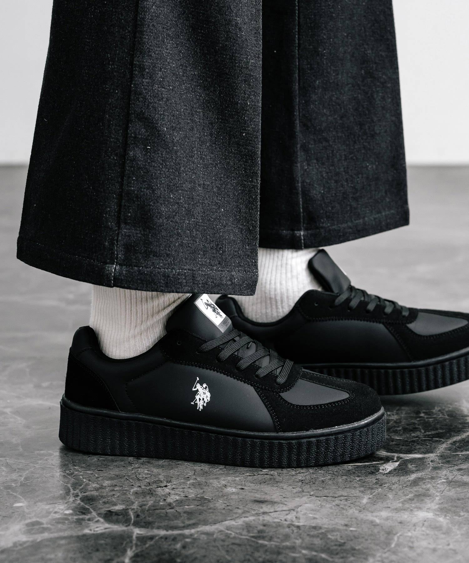 新色追加 U.S. POLO ASSN. ユーエスポロアッスン 厚底ボリュームソールコンビネーションレースアップスニーカー 14137