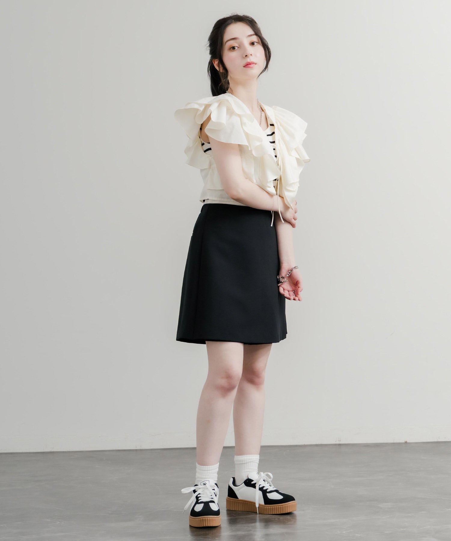 新色追加 U.S. POLO ASSN. ユーエスポロアッスン 厚底ボリュームソールコンビネーションレースアップスニーカー 14137