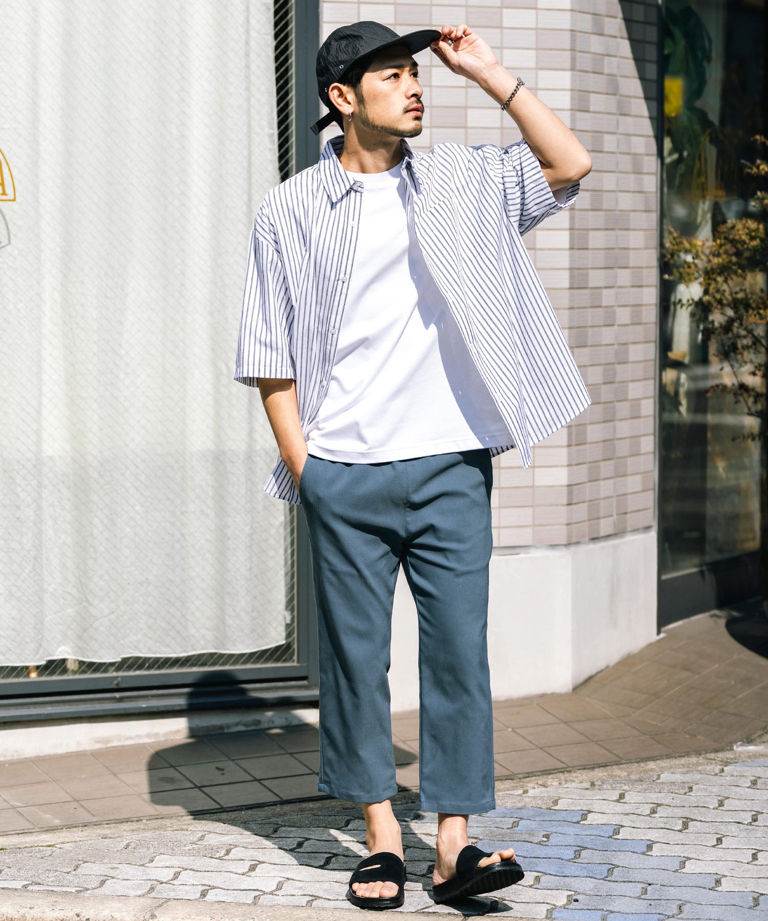 接触冷感 多機能ストレッチクロップドイージーパンツ