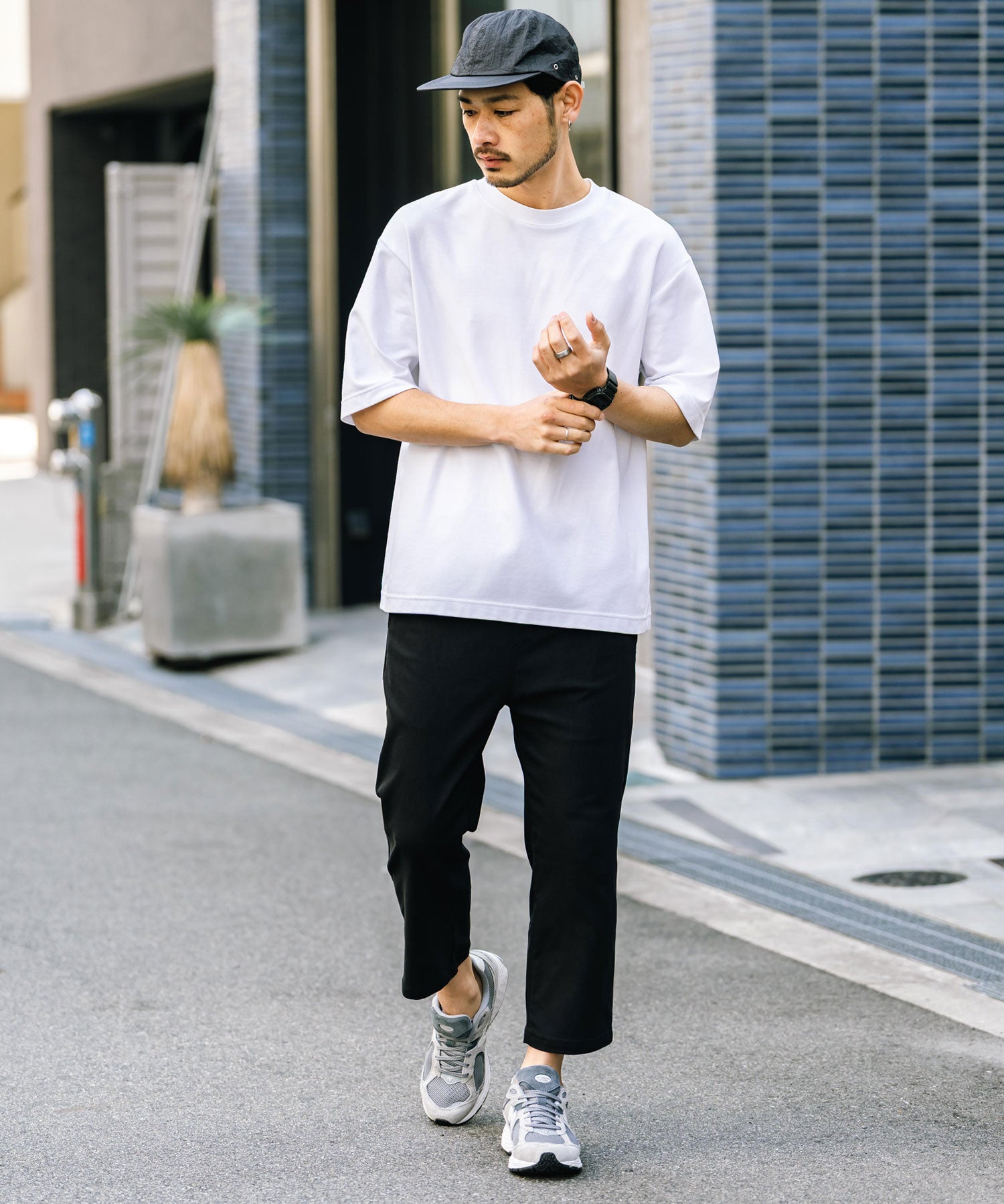 接触冷感 多機能ストレッチクロップドイージーパンツ