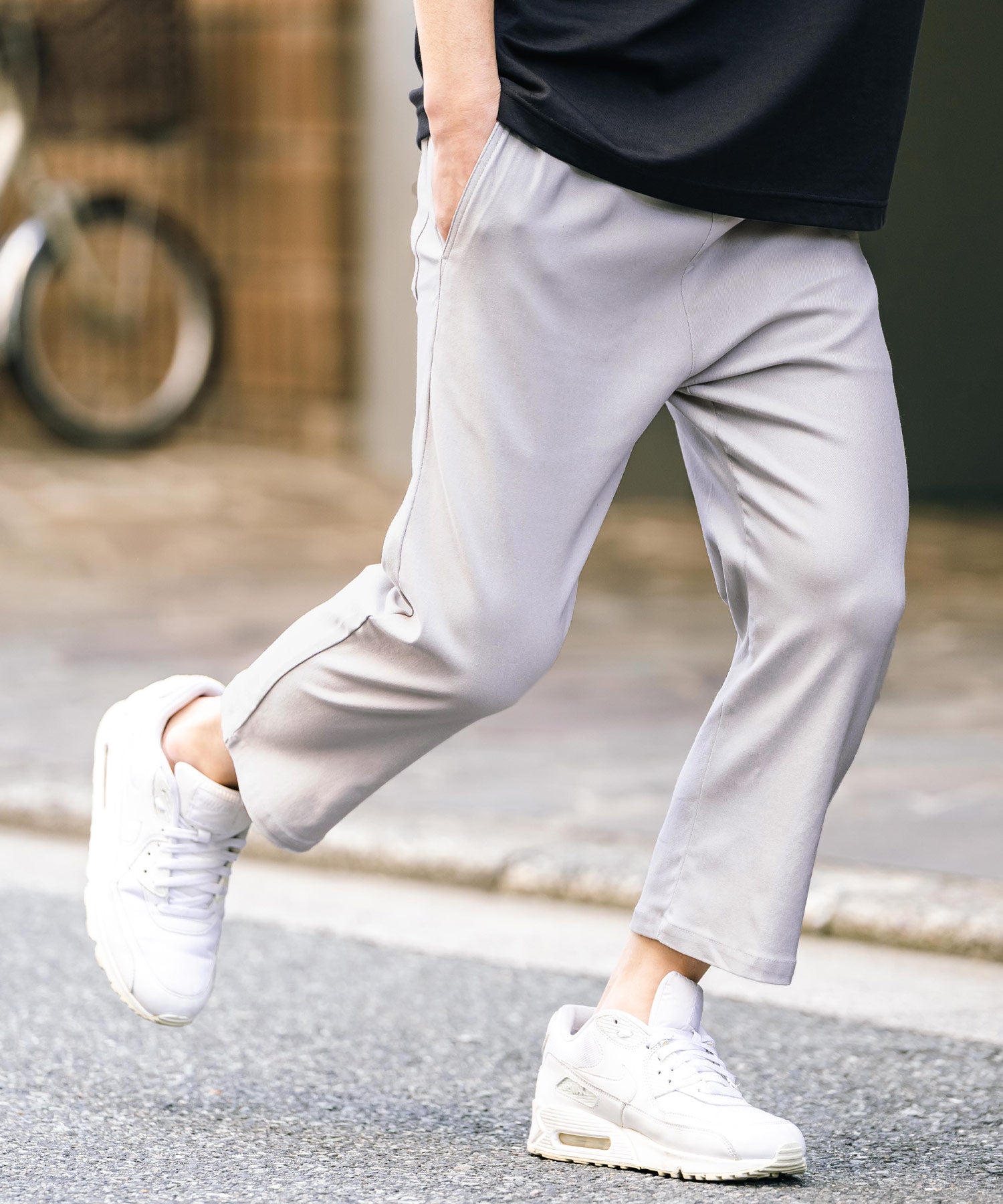 多機能 接触冷感ストレッチUVカットクロップドイージーパンツ 15370