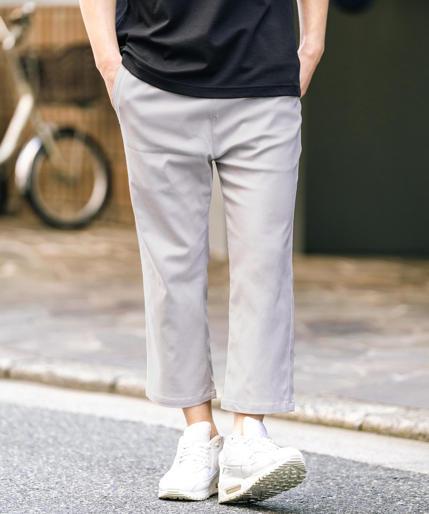 接触冷感 多機能ストレッチクロップドイージーパンツ
