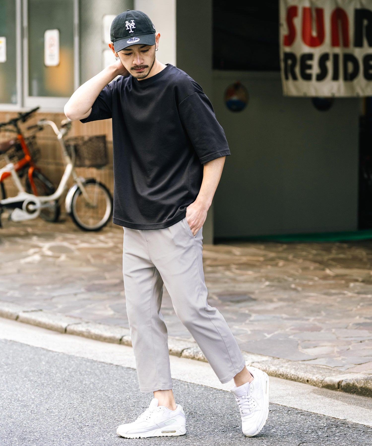 接触冷感 多機能ストレッチクロップドイージーパンツ