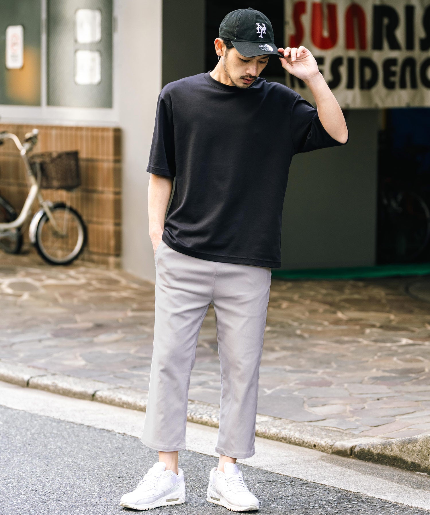 接触冷感 多機能ストレッチクロップドイージーパンツ