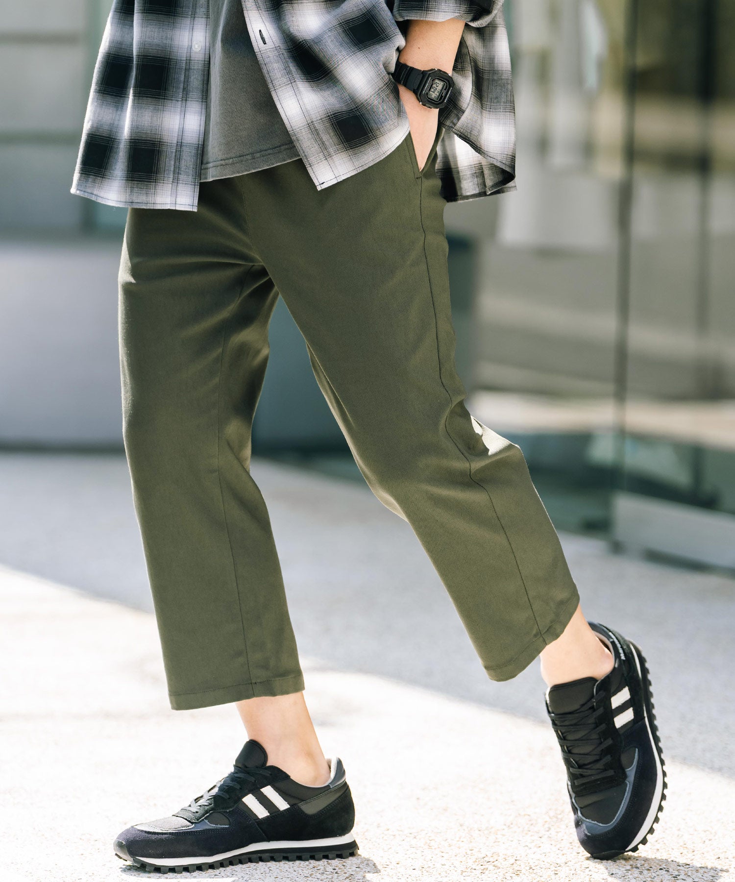 多機能 接触冷感ストレッチUVカットクロップドイージーパンツ 15370