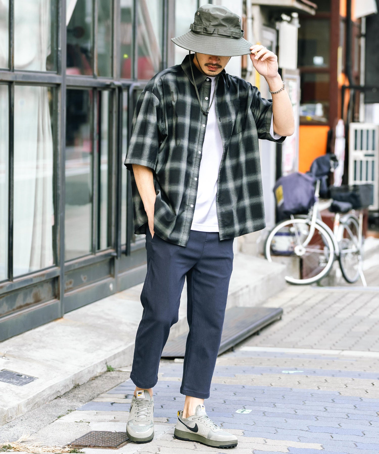 接触冷感 多機能ストレッチクロップドイージーパンツ
