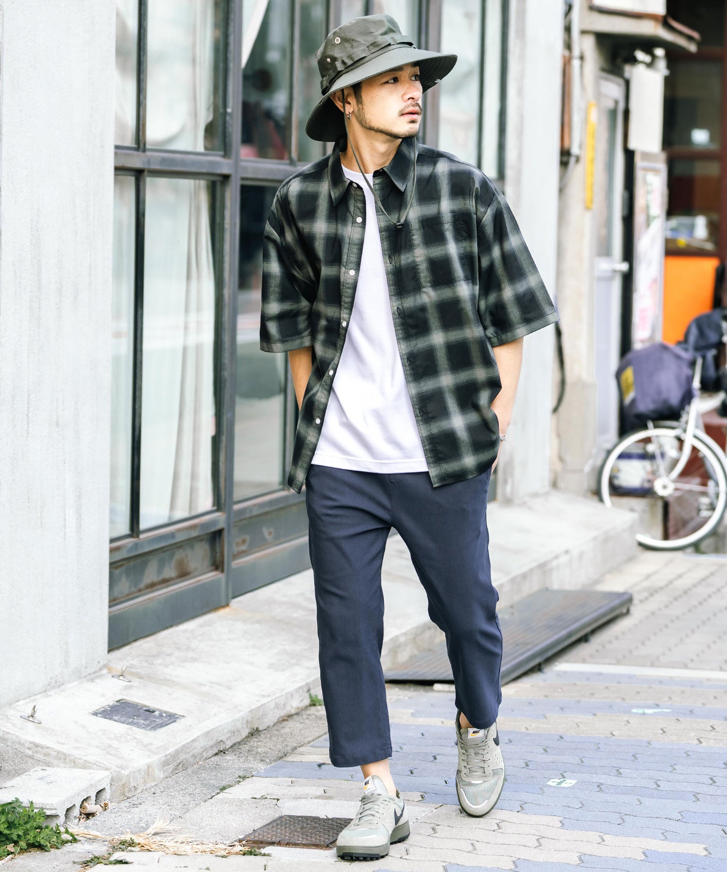 接触冷感 多機能ストレッチクロップドイージーパンツ
