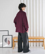 新色追加 接触冷感 オーバーサイズとろみストレッチレギュラーカラー長袖シャツ 14209