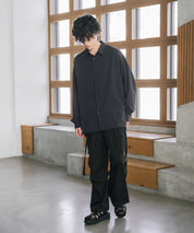 新色追加 接触冷感 オーバーサイズとろみストレッチレギュラーカラー長袖シャツ 14209