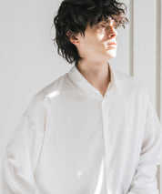 新色追加 接触冷感 オーバーサイズとろみストレッチレギュラーカラー長袖シャツ 14209