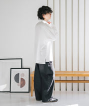 新色追加 接触冷感 オーバーサイズとろみストレッチレギュラーカラー長袖シャツ 14209