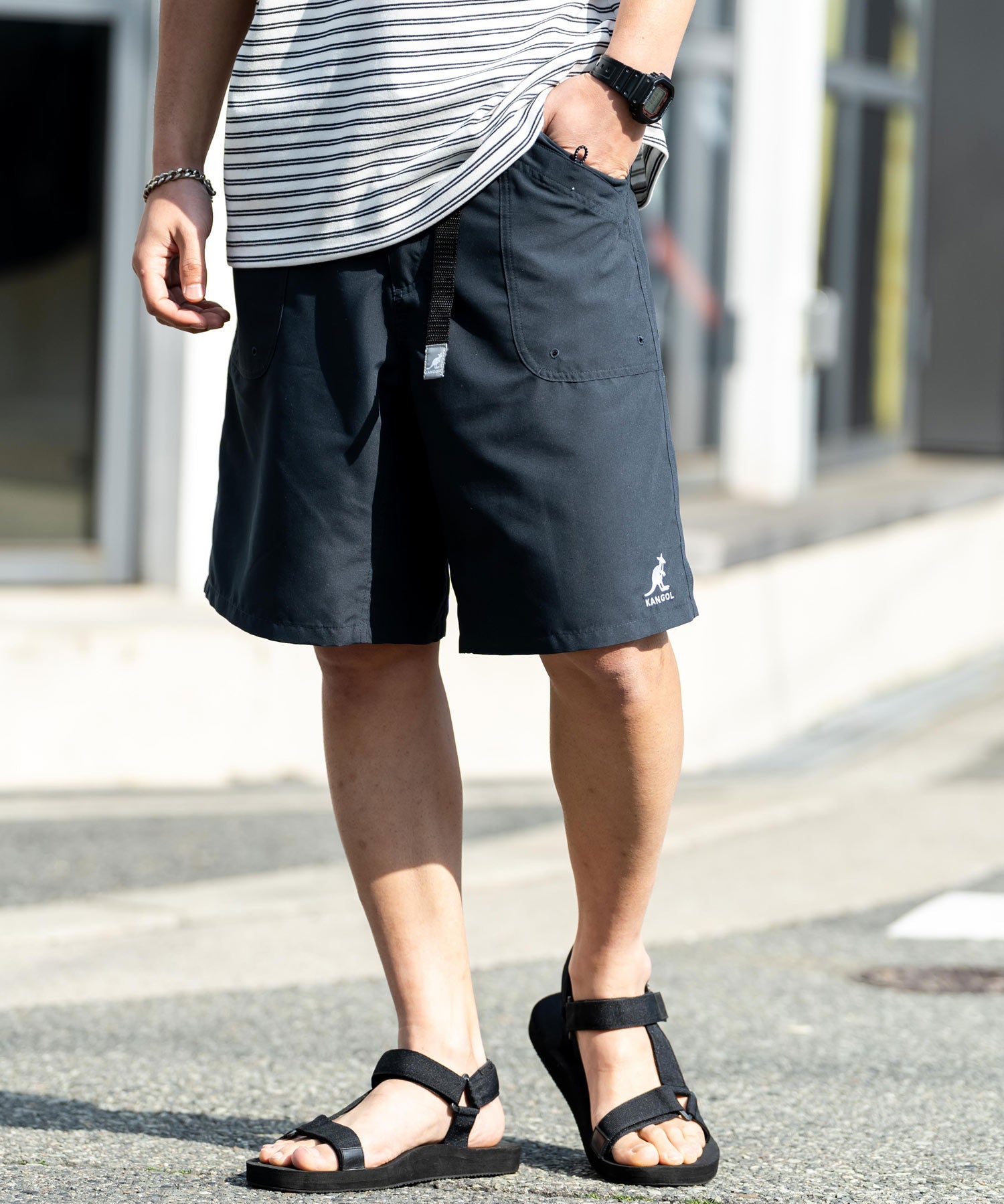新色追加 KANGOL カンゴール 別注コラボ 接触冷感水陸両用クライミングショートパンツ ボードショーツ ハーフパンツ
