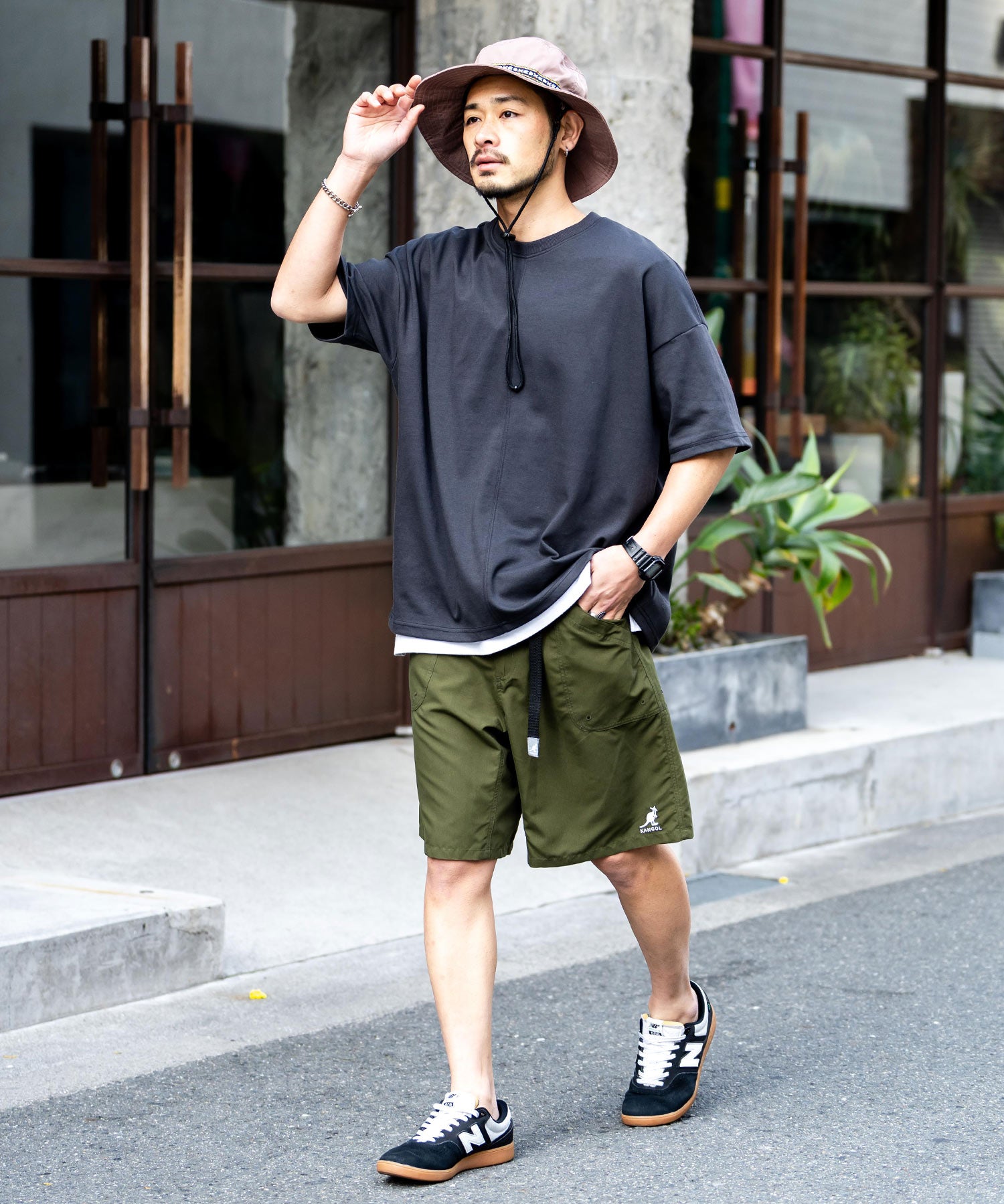 新色追加 KANGOL カンゴール 別注コラボ 接触冷感水陸両用クライミングショートパンツ ボードショーツ ハーフパンツ