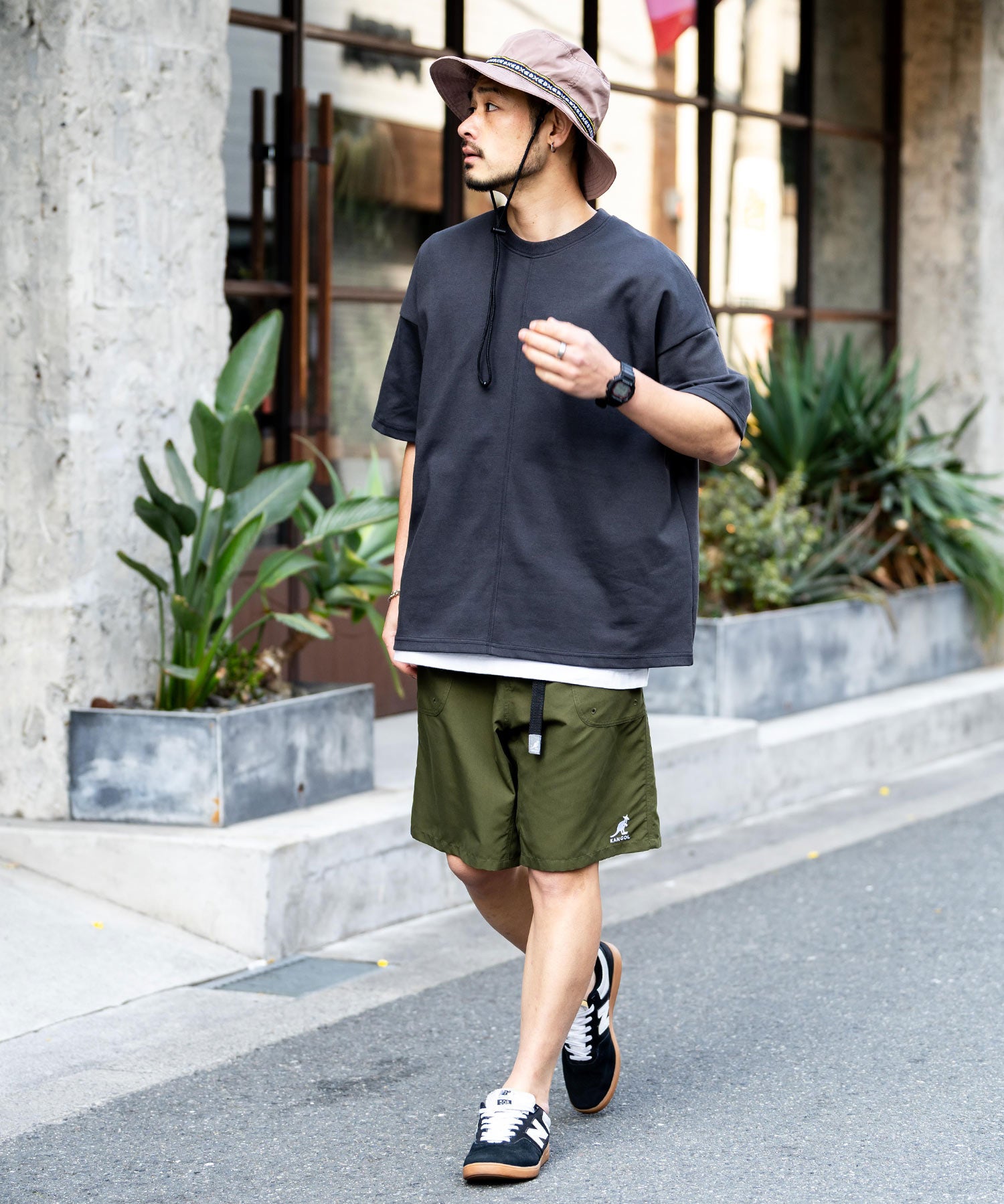 新色追加 KANGOL カンゴール 別注コラボ 接触冷感水陸両用クライミングショートパンツ ボードショーツ ハーフパンツ