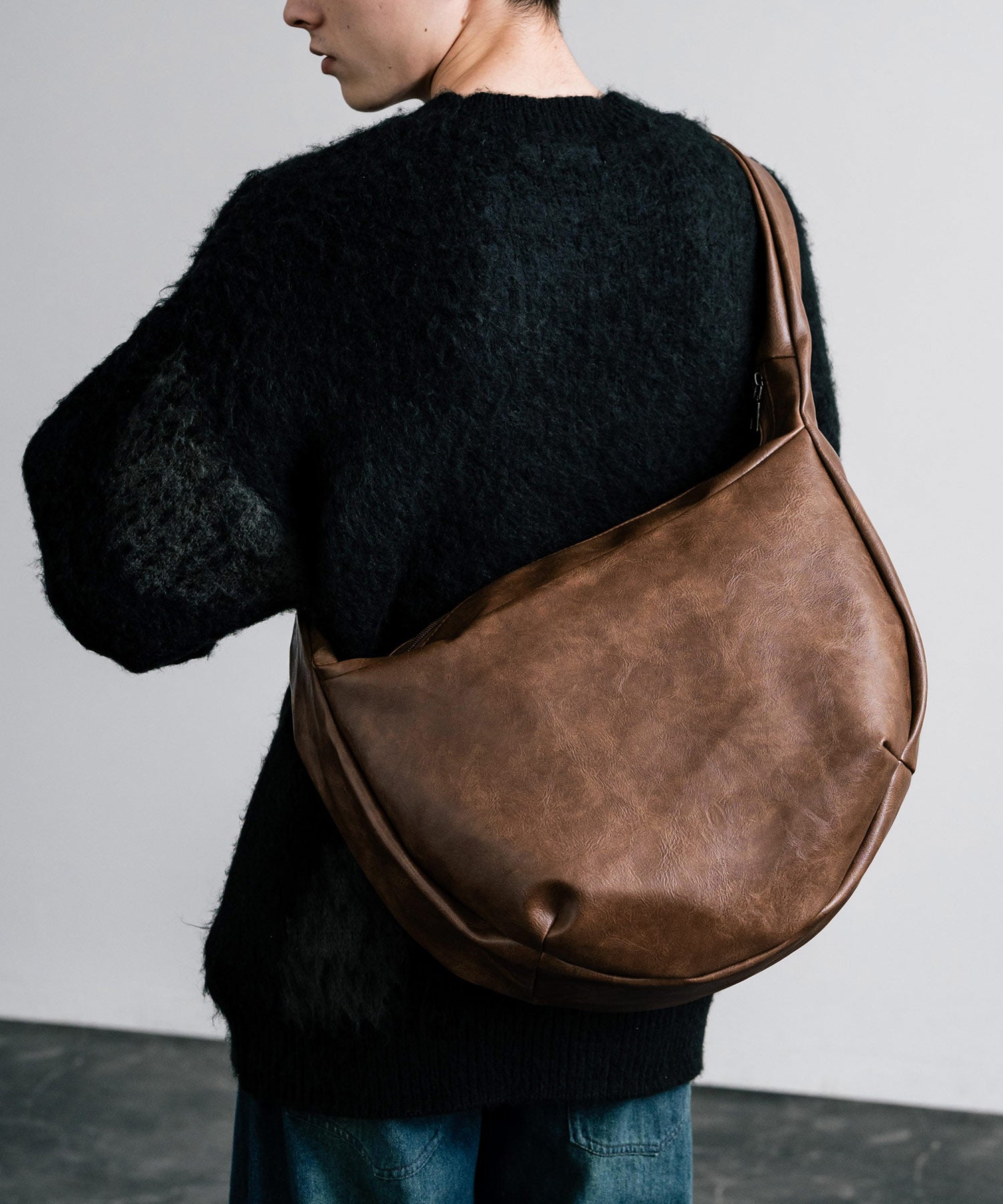 PUレザー ビッグショルダーバッグ 14290