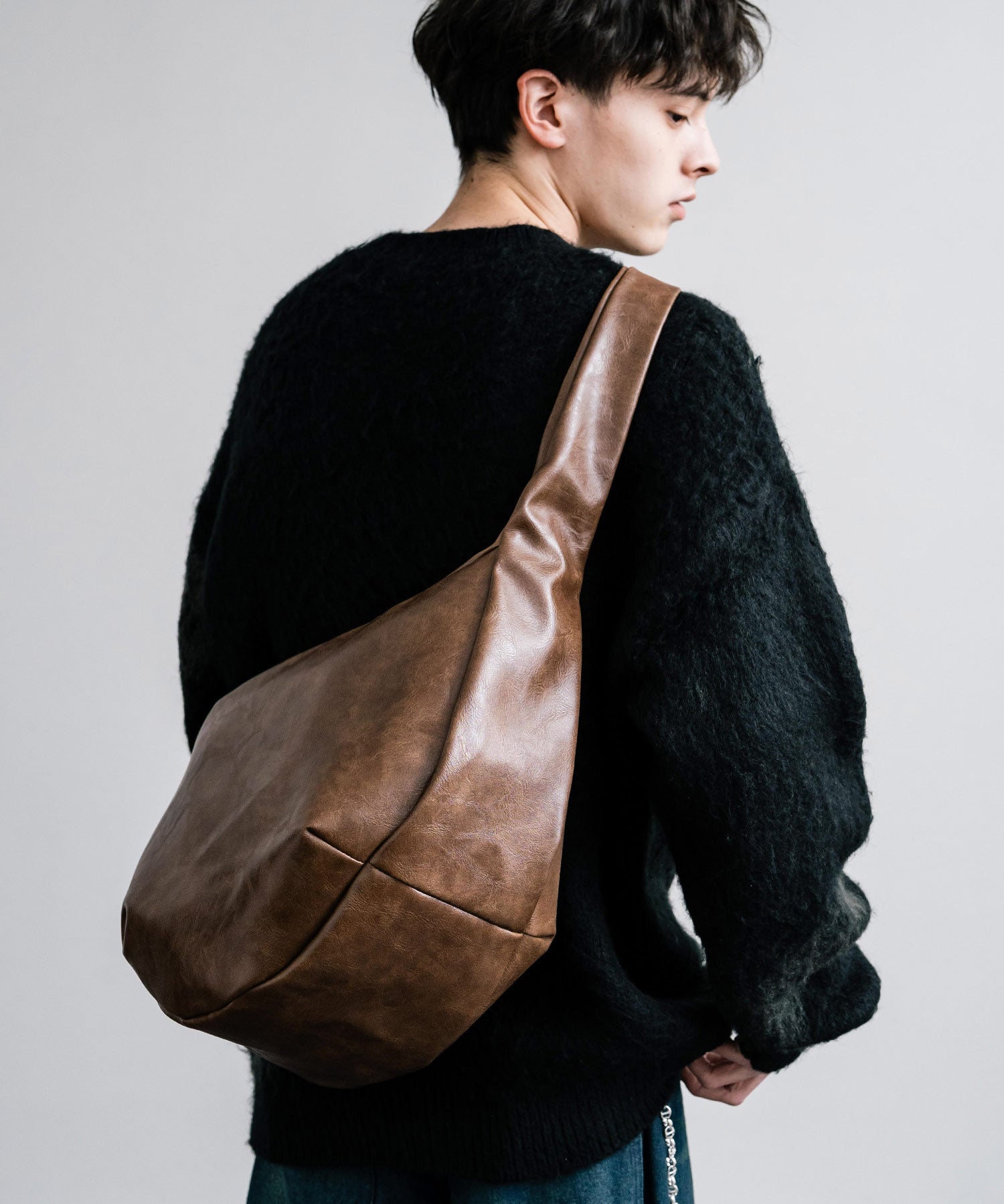 PUレザー ビッグショルダーバッグ 14290