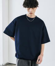 接触冷感 オーバーサイズダンボール裾ドローコード半袖クルーネックTシャツ