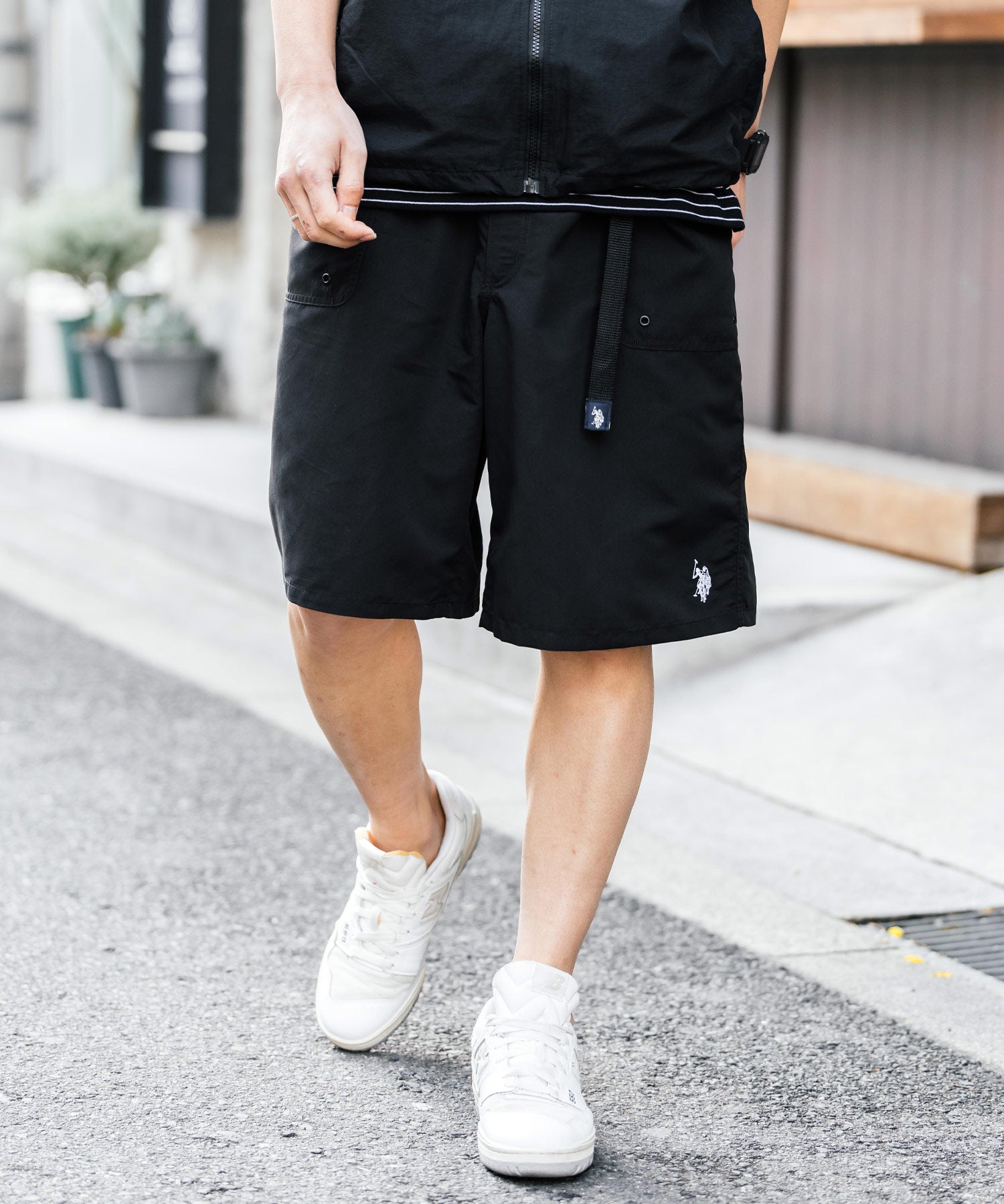 U.S. POLO ASSN.  ユーエスポロアッスン 接触冷感 別注コラボ 水陸両用ワンポイントロゴ刺繍クライミングショートパンツ