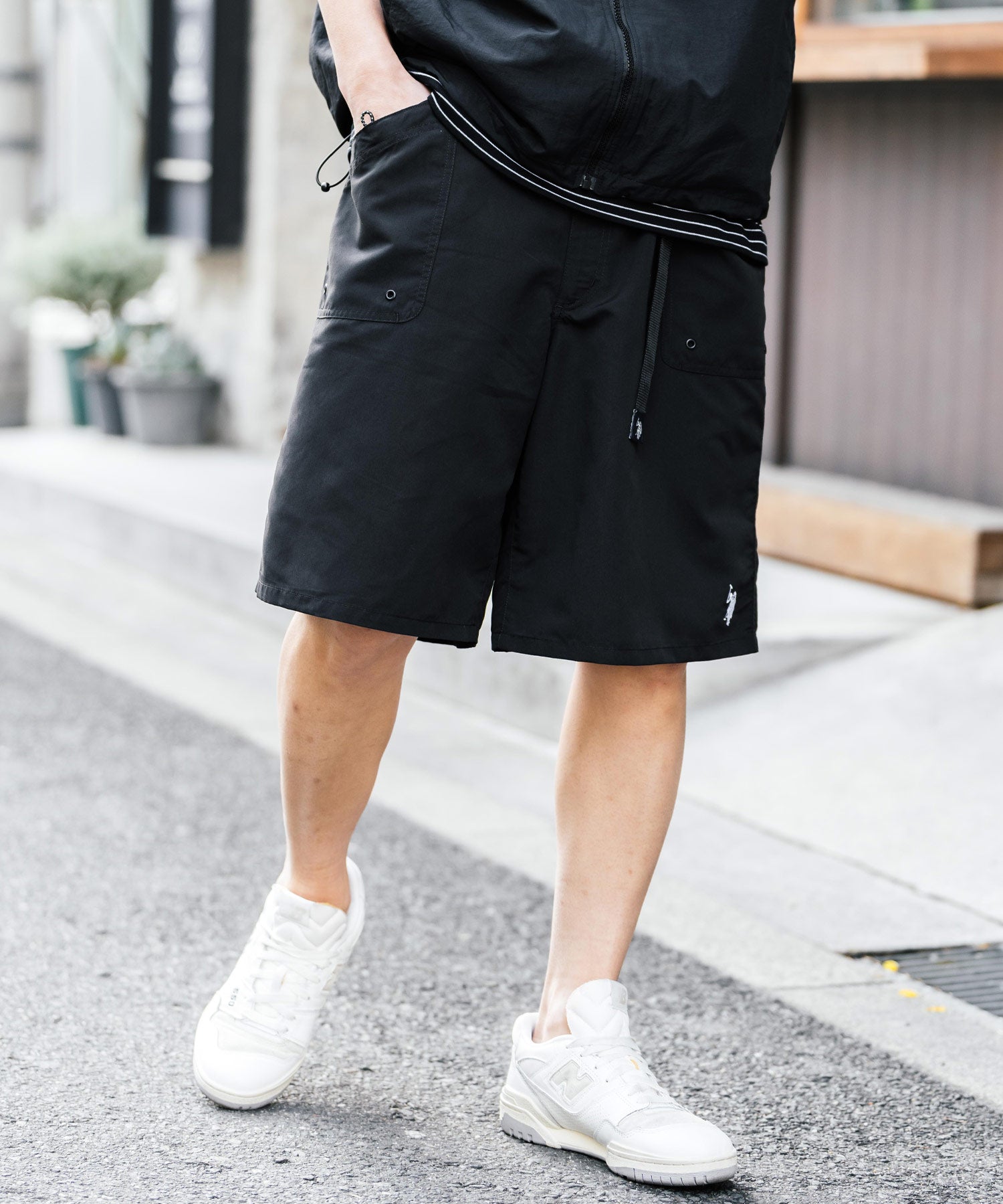 U.S. POLO ASSN.  ユーエスポロアッスン 接触冷感 別注コラボ 水陸両用ワンポイントロゴ刺繍クライミングショートパンツ