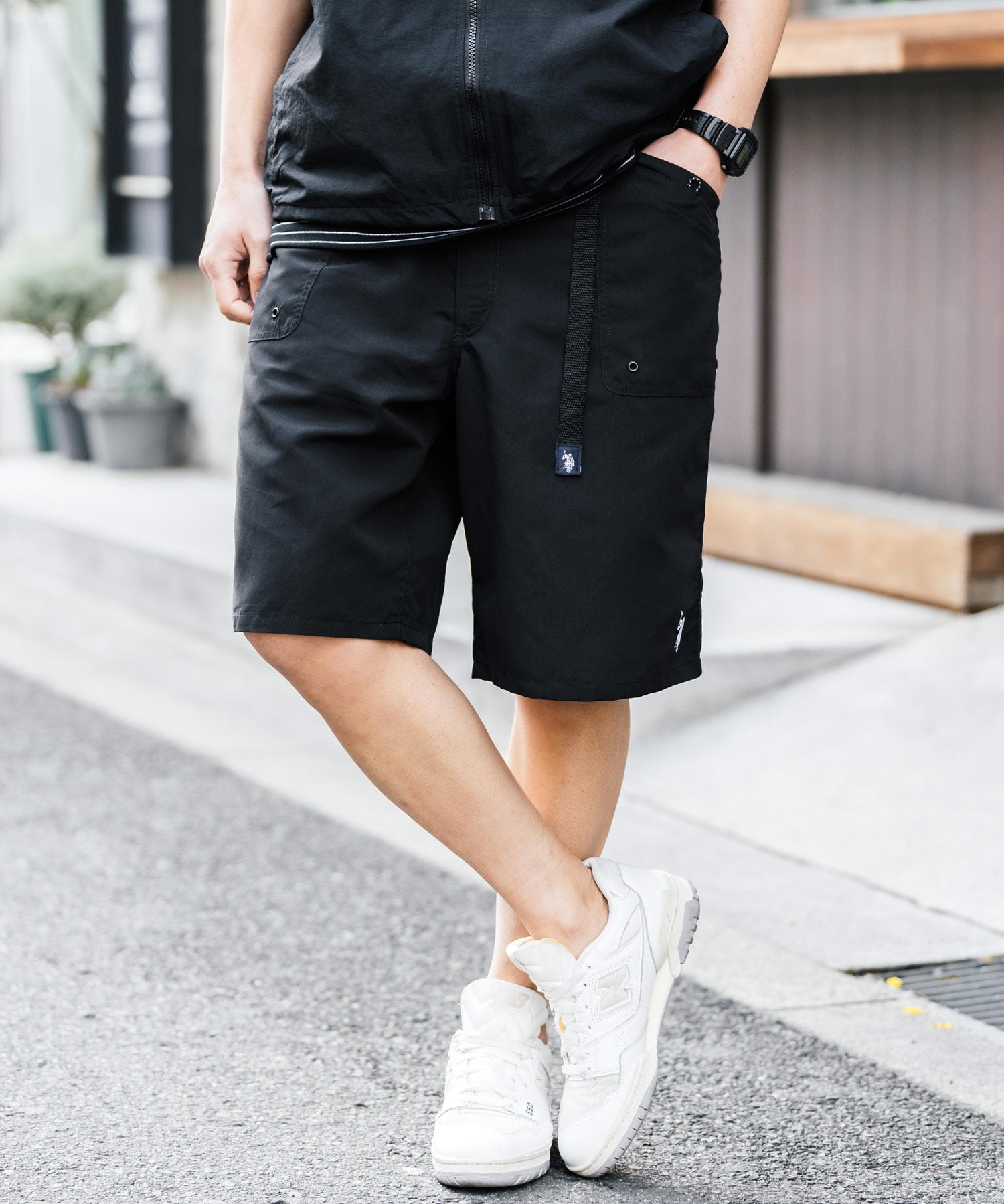 U.S. POLO ASSN.  ユーエスポロアッスン 接触冷感 別注コラボ 水陸両用ワンポイントロゴ刺繍クライミングショートパンツ