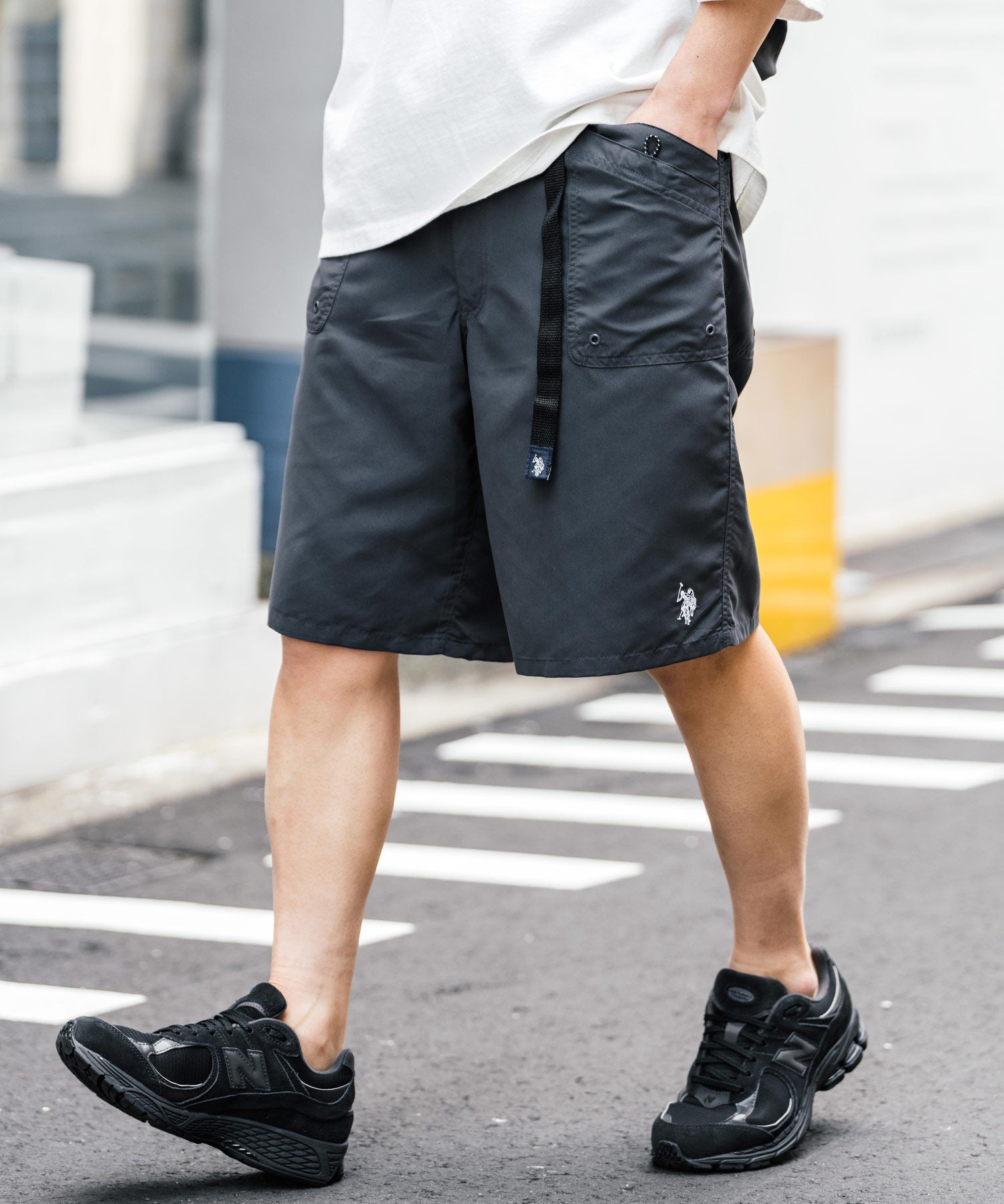 U.S. POLO ASSN.  ユーエスポロアッスン 接触冷感 別注コラボ 水陸両用ワンポイントロゴ刺繍クライミングショートパンツ