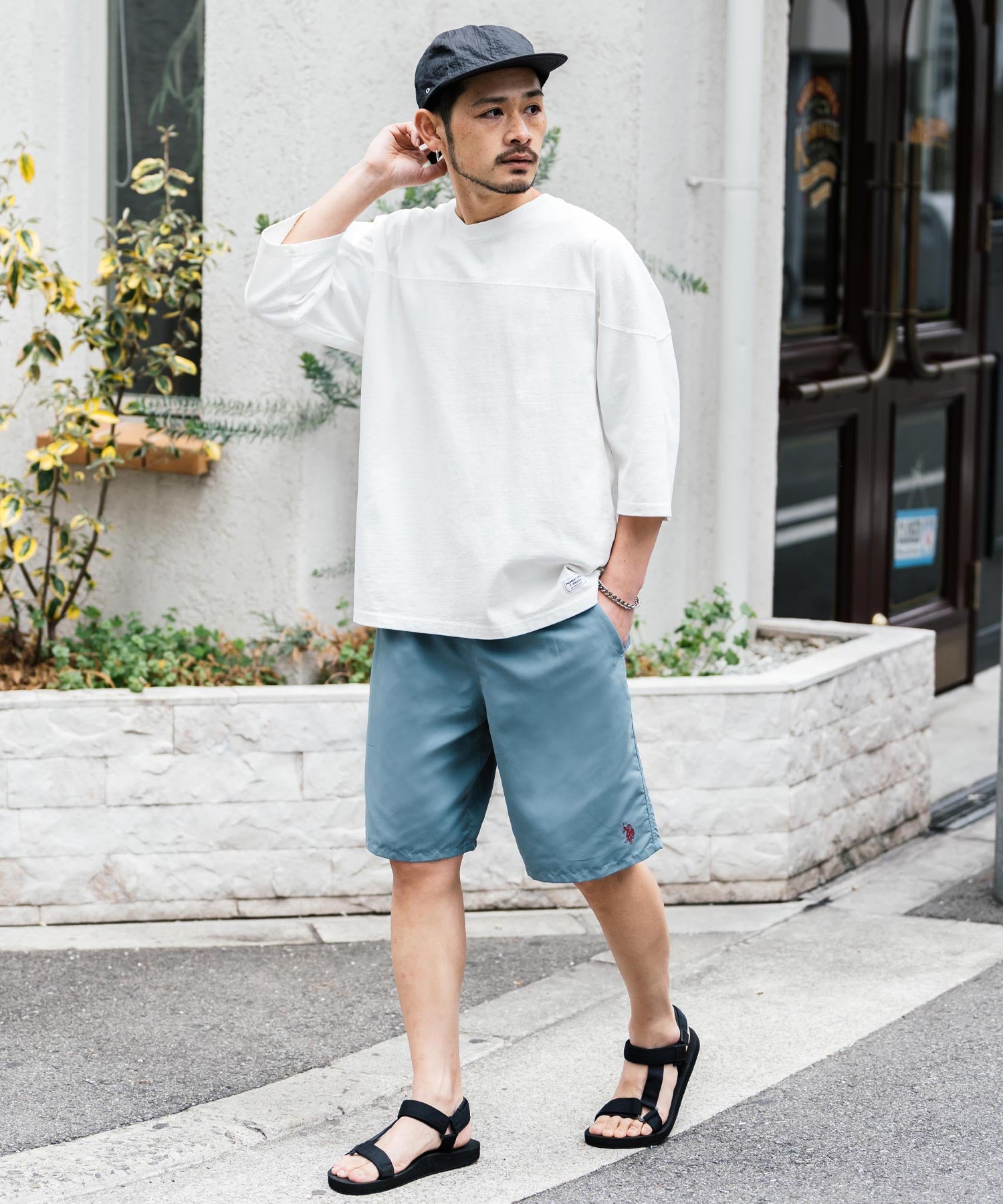 新色追加 U.S. POLO ASSN. ユーエスポロアッスン 水陸両用 別注コラボ接触冷感ワンポイントロゴ刺繍イージーショートパンツ 14320