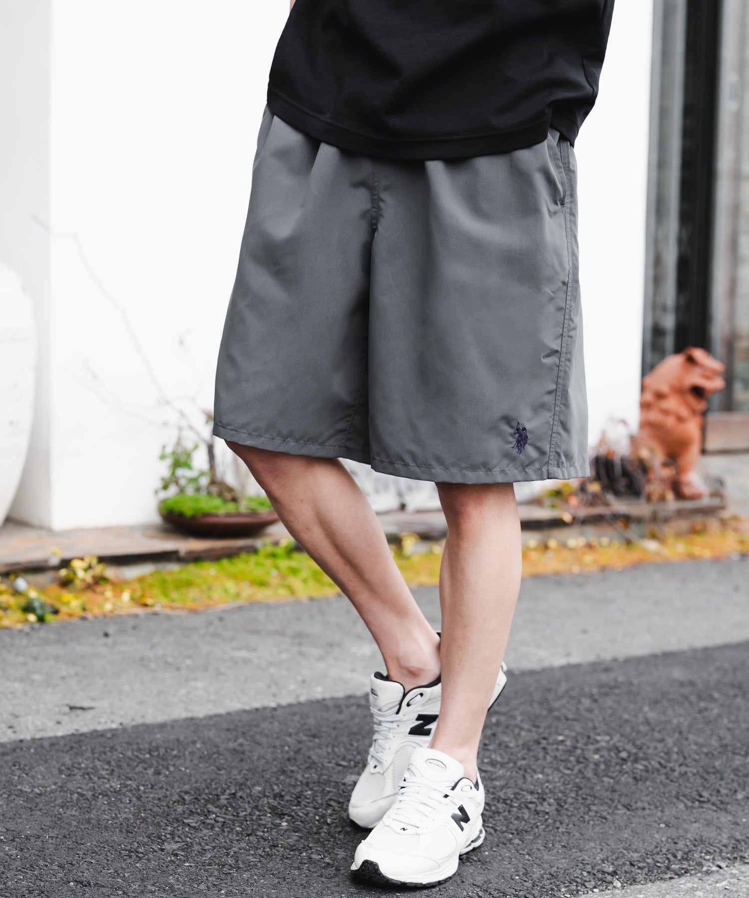 新色追加 U.S. POLO ASSN. ユーエスポロアッスン 水陸両用 別注コラボ接触冷感ワンポイントロゴ刺繍イージーショートパンツ 14320