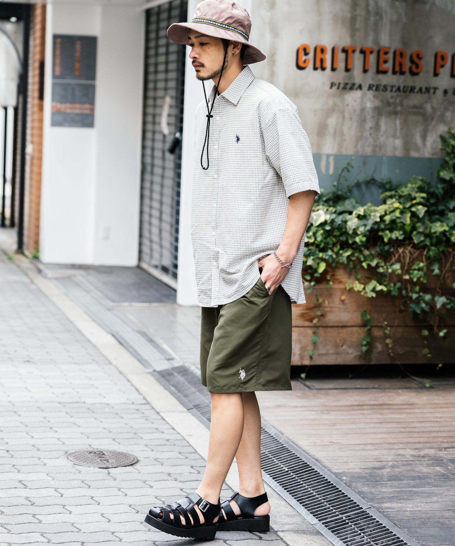 新色追加 U.S. POLO ASSN. ユーエスポロアッスン 水陸両用 別注コラボ接触冷感ワンポイントロゴ刺繍イージーショートパンツ 14320