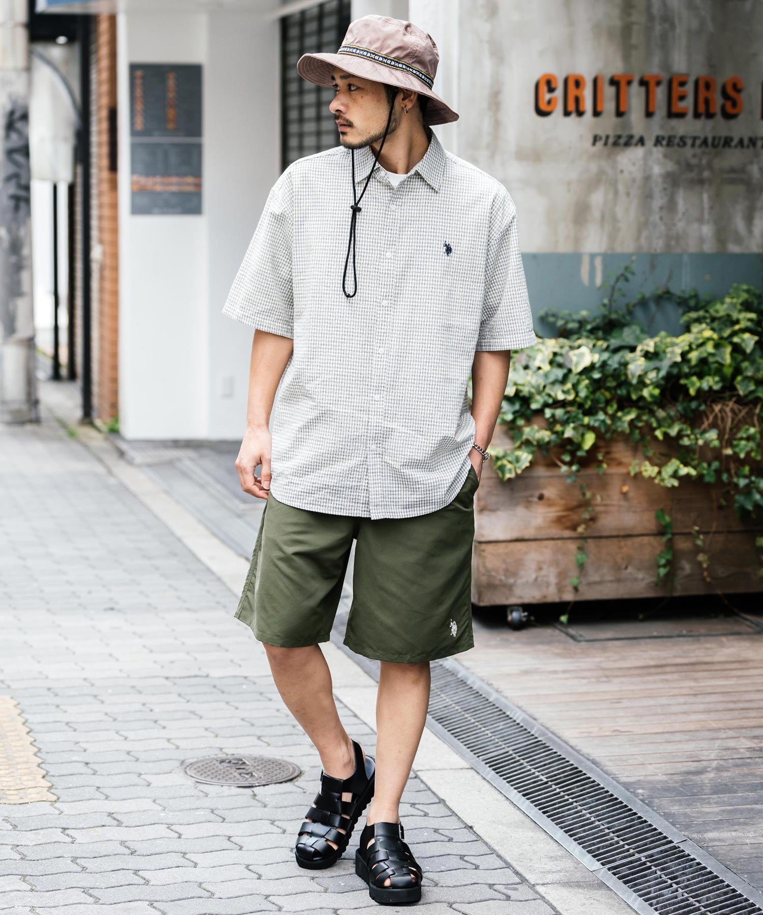 新色追加 U.S. POLO ASSN. ユーエスポロアッスン 水陸両用 別注コラボ接触冷感ワンポイントロゴ刺繍イージーショートパンツ 14320