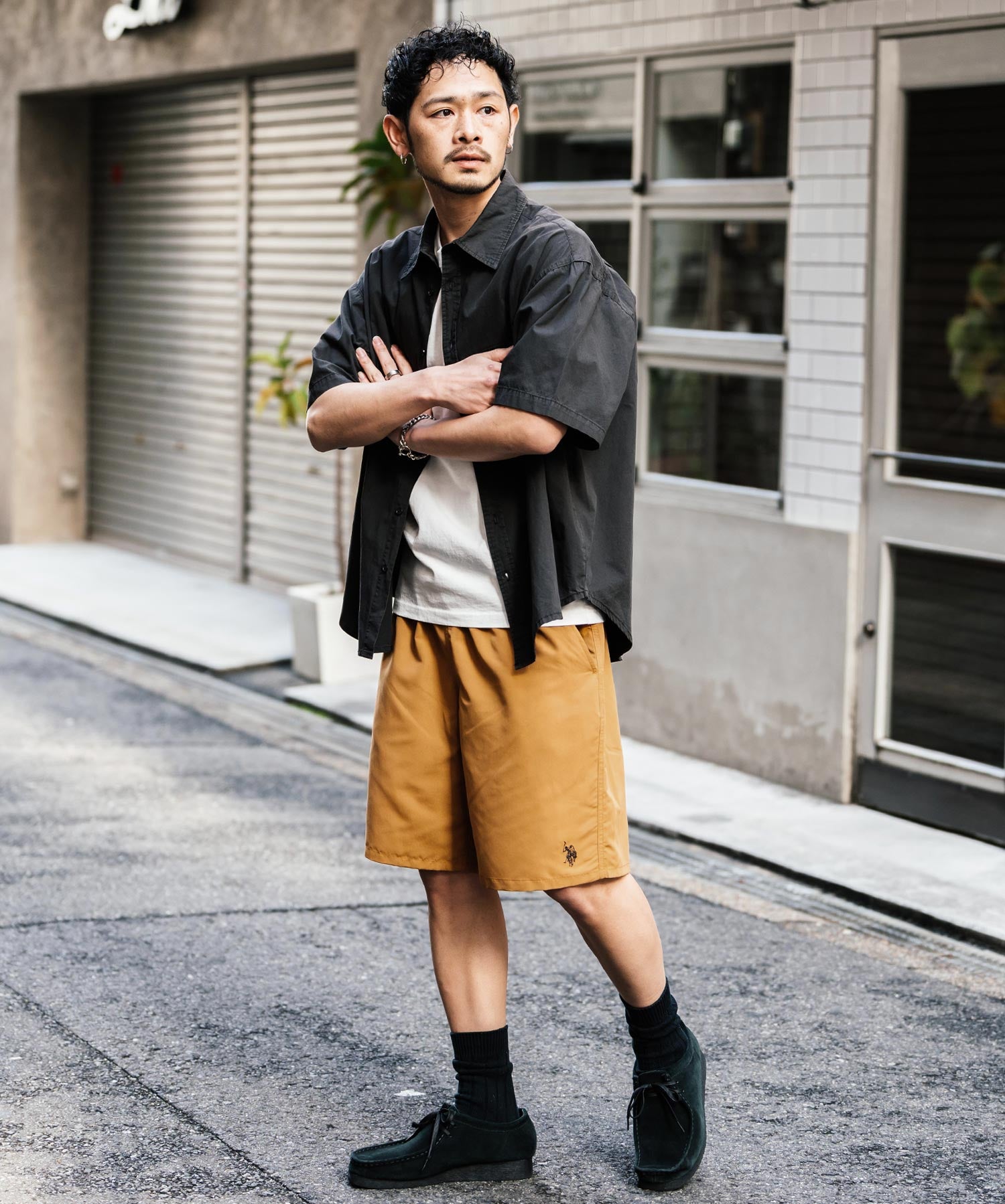 新色追加 U.S. POLO ASSN. ユーエスポロアッスン 水陸両用 別注コラボ接触冷感ワンポイントロゴ刺繍イージーショートパンツ 14320