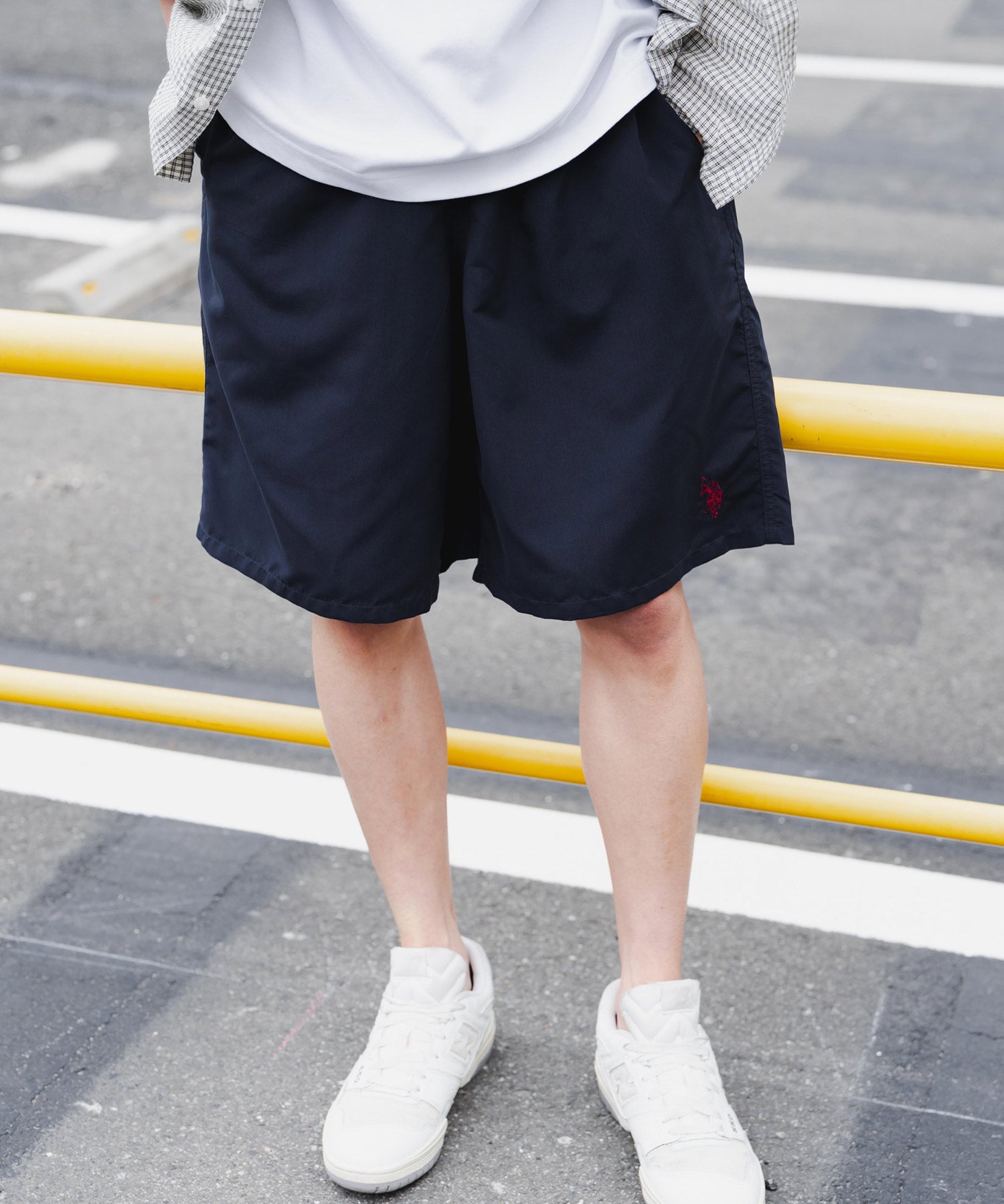 新色追加 U.S. POLO ASSN. ユーエスポロアッスン 水陸両用 別注コラボ接触冷感ワンポイントロゴ刺繍イージーショートパンツ 14320