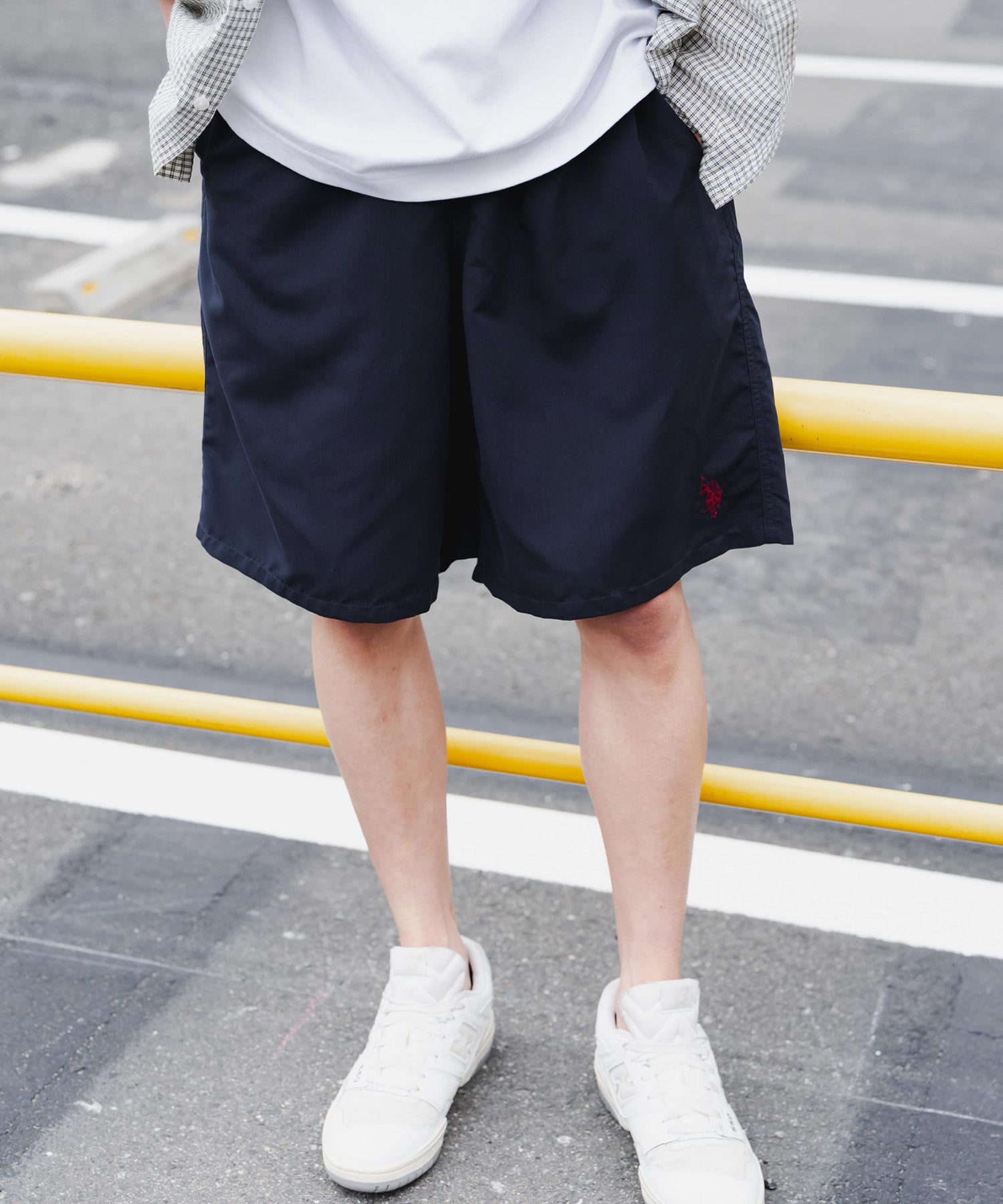 新色追加 U.S. POLO ASSN. ユーエスポロアッスン 水陸両用 別注コラボ接触冷感ワンポイントロゴ刺繍イージーショートパンツ 14320