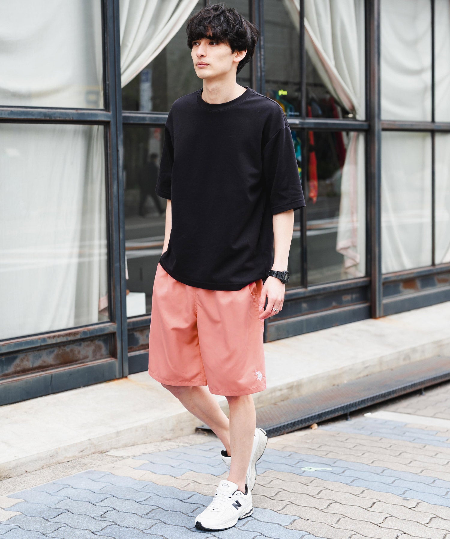 新色追加 U.S. POLO ASSN. ユーエスポロアッスン 水陸両用 別注コラボ接触冷感ワンポイントロゴ刺繍イージーショートパンツ 14320