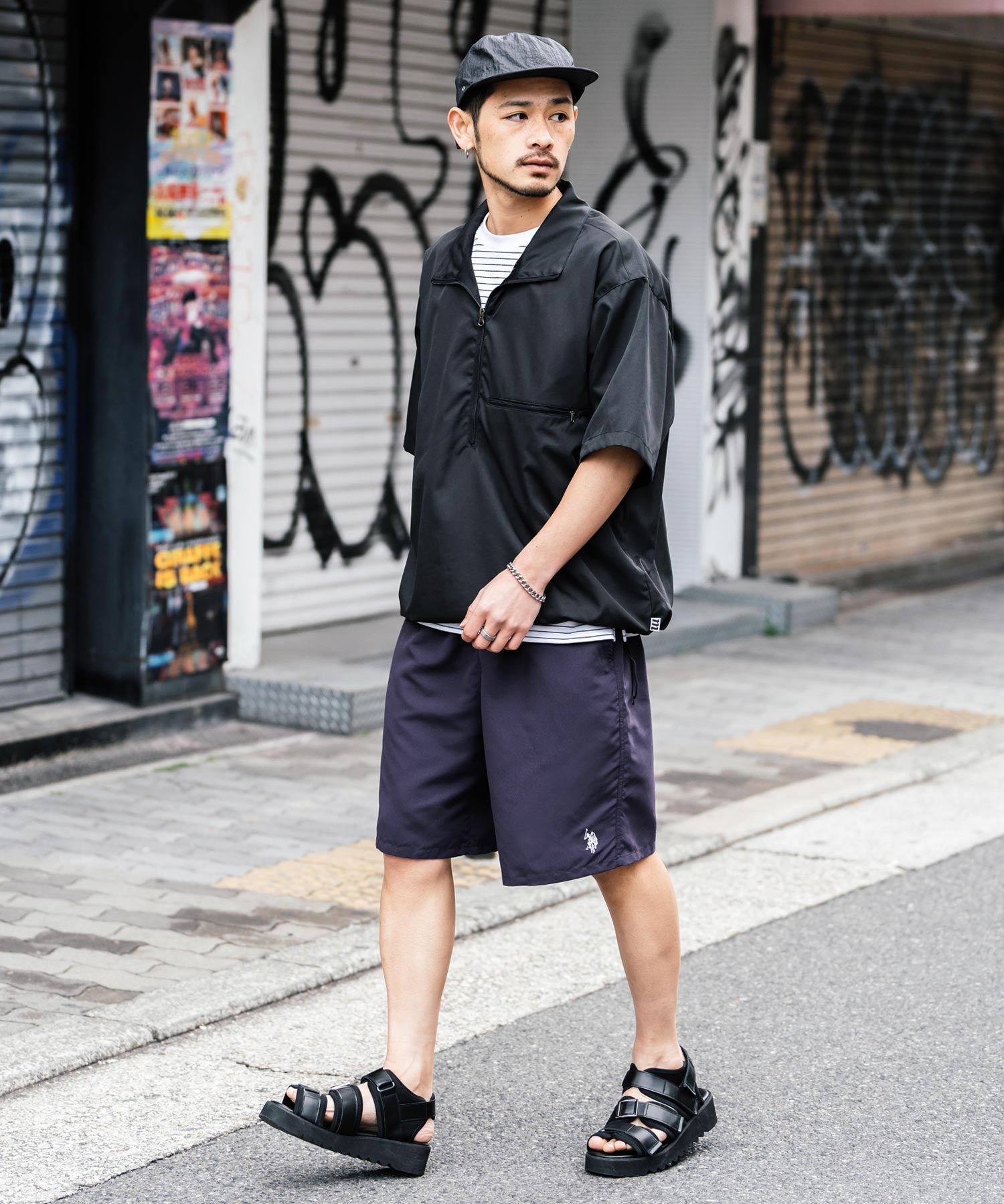 新色追加 U.S. POLO ASSN. ユーエスポロアッスン 水陸両用 別注コラボ接触冷感ワンポイントロゴ刺繍イージーショートパンツ 14320