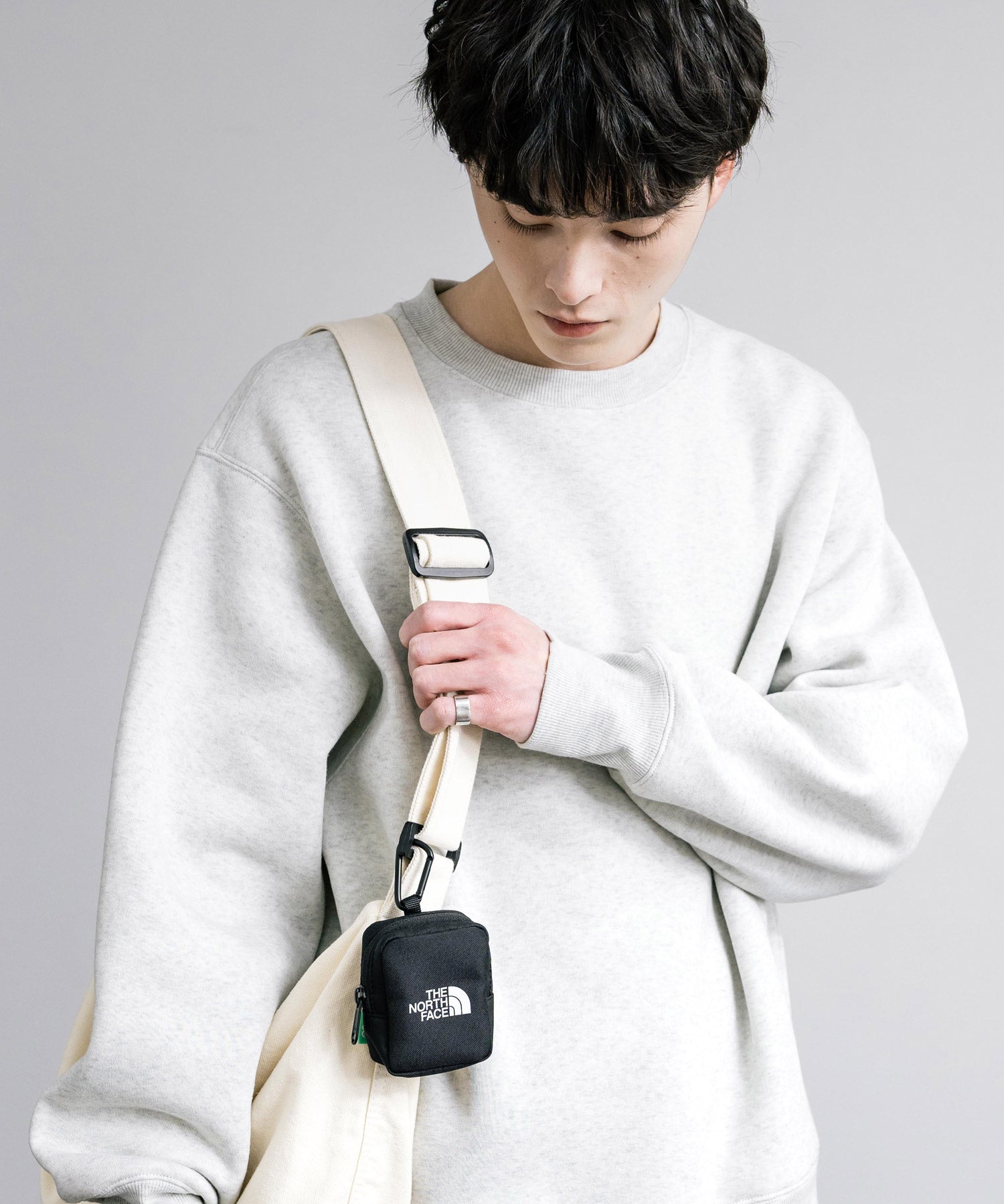 THE NORTH FACE ザ・ノースフェイス WHITE LABEL ホワイトレーベル 韓国限定 WL MINI POUCH カラビナ付きミニポーチ