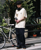 KANGOL カンゴール 別注コラボ オーバーサイズ袖ラインワッフルワンポイントロゴ刺繍ラグラン半袖Tシャツ