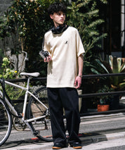 KANGOL カンゴール 別注コラボ オーバーサイズ袖ラインワッフルワンポイントロゴ刺繍ラグラン半袖Tシャツ
