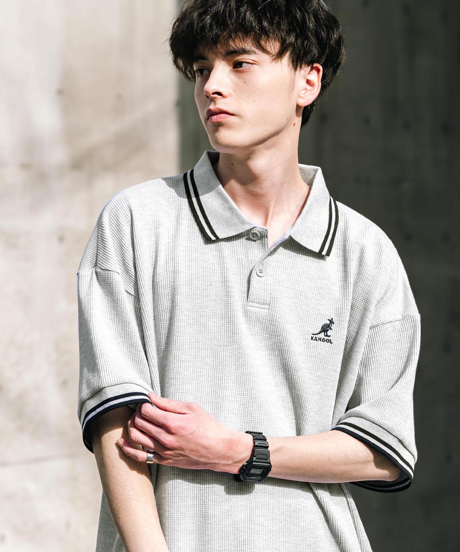 KANGOL カンゴール 別注コラボ オーバーサイズワッフルダブルライン KANGOL カンゴール 別注コラボ オーバーサイズワッフルダブルライン