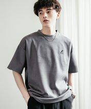 KANGOL カンゴール 別注コラボ オーバーサイズカットスエードワンポイントロゴ刺繍半袖Tシャツ