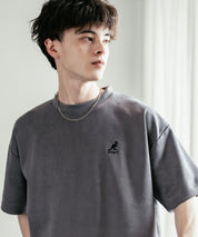 KANGOL カンゴール 別注コラボ オーバーサイズカットスエードワンポイントロゴ刺繍半袖Tシャツ