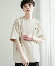 KANGOL カンゴール 別注コラボ オーバーサイズカットスエードワンポイントロゴ刺繍半袖Tシャツ