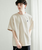 KANGOL カンゴール 別注コラボ オーバーサイズカットスエードワンポイントロゴ刺繍半袖Tシャツ