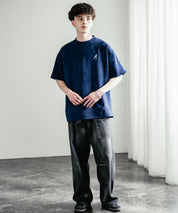 KANGOL カンゴール 別注コラボ オーバーサイズカットスエードワンポイントロゴ刺繍半袖Tシャツ