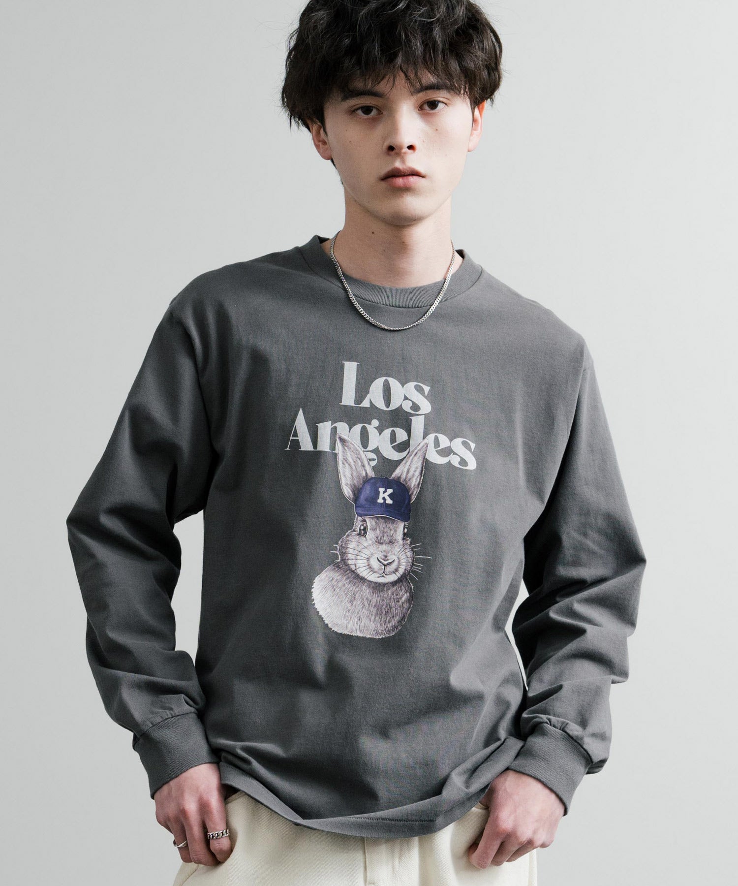 KRIFF MAYER クリフメイヤー RUUU ルー イラストレーターコラボ長袖プリントTシャツ LA 2435806