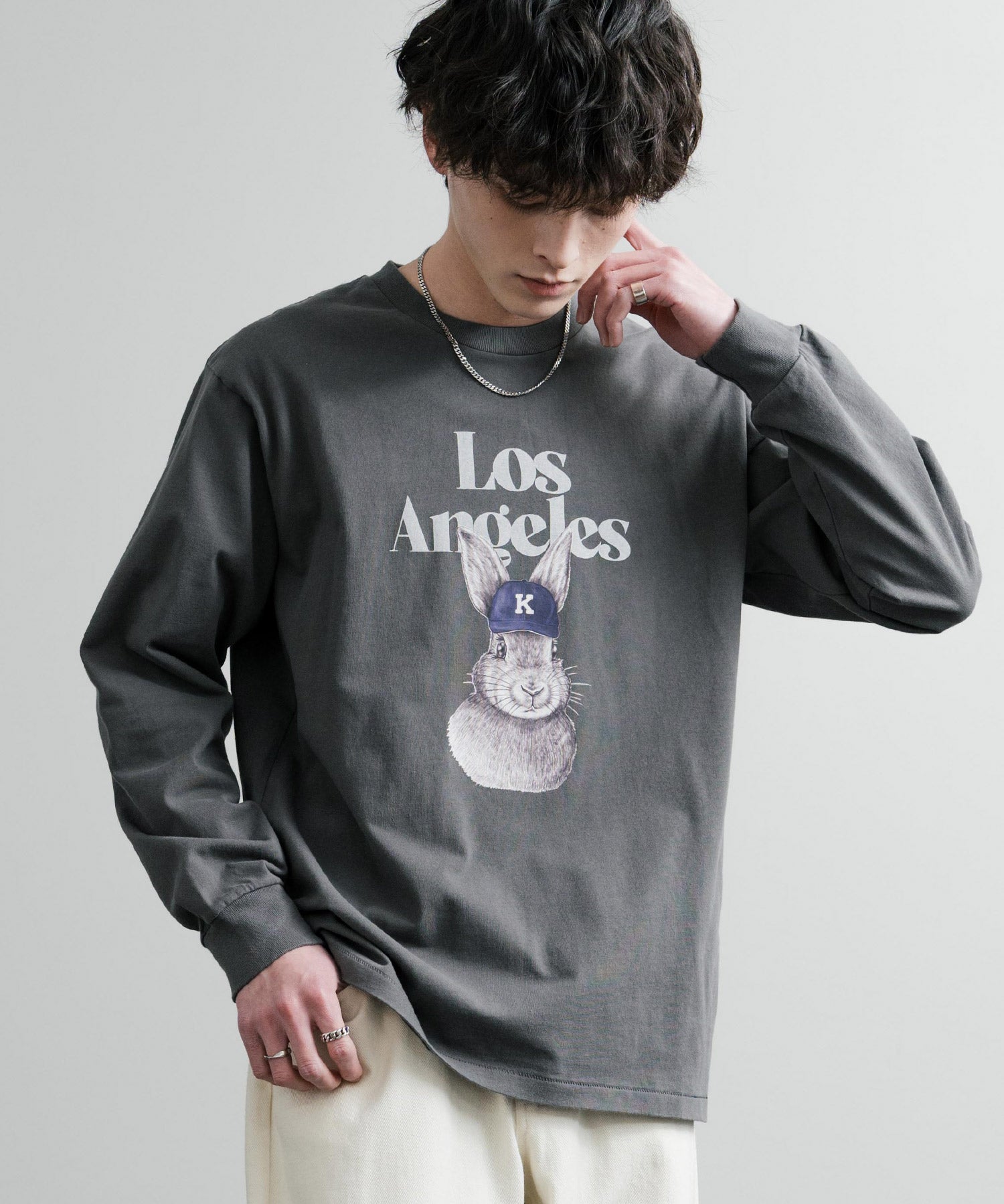 KRIFF MAYER クリフメイヤー RUUU ルー イラストレーターコラボ長袖プリントTシャツ LA 2435806