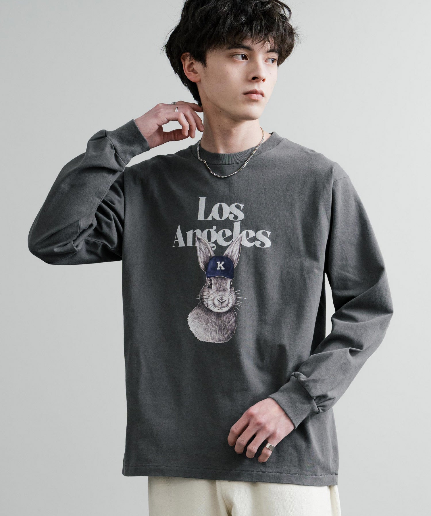 KRIFF MAYER クリフメイヤー RUUU ルー イラストレーターコラボ長袖プリントTシャツ LA 2435806