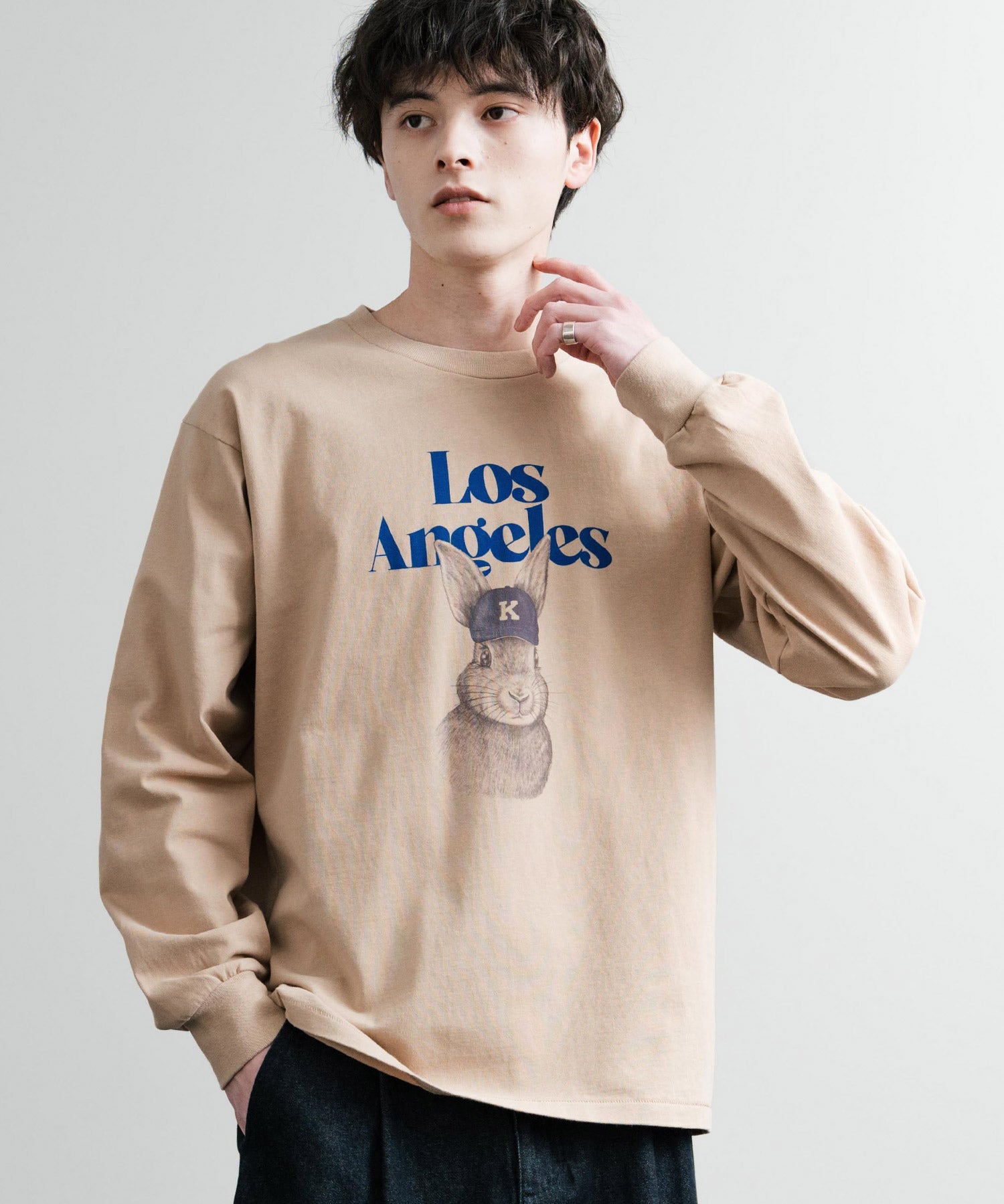 KRIFF MAYER クリフメイヤー RUUU ルー イラストレーターコラボ長袖プリントTシャツ LA 2435806